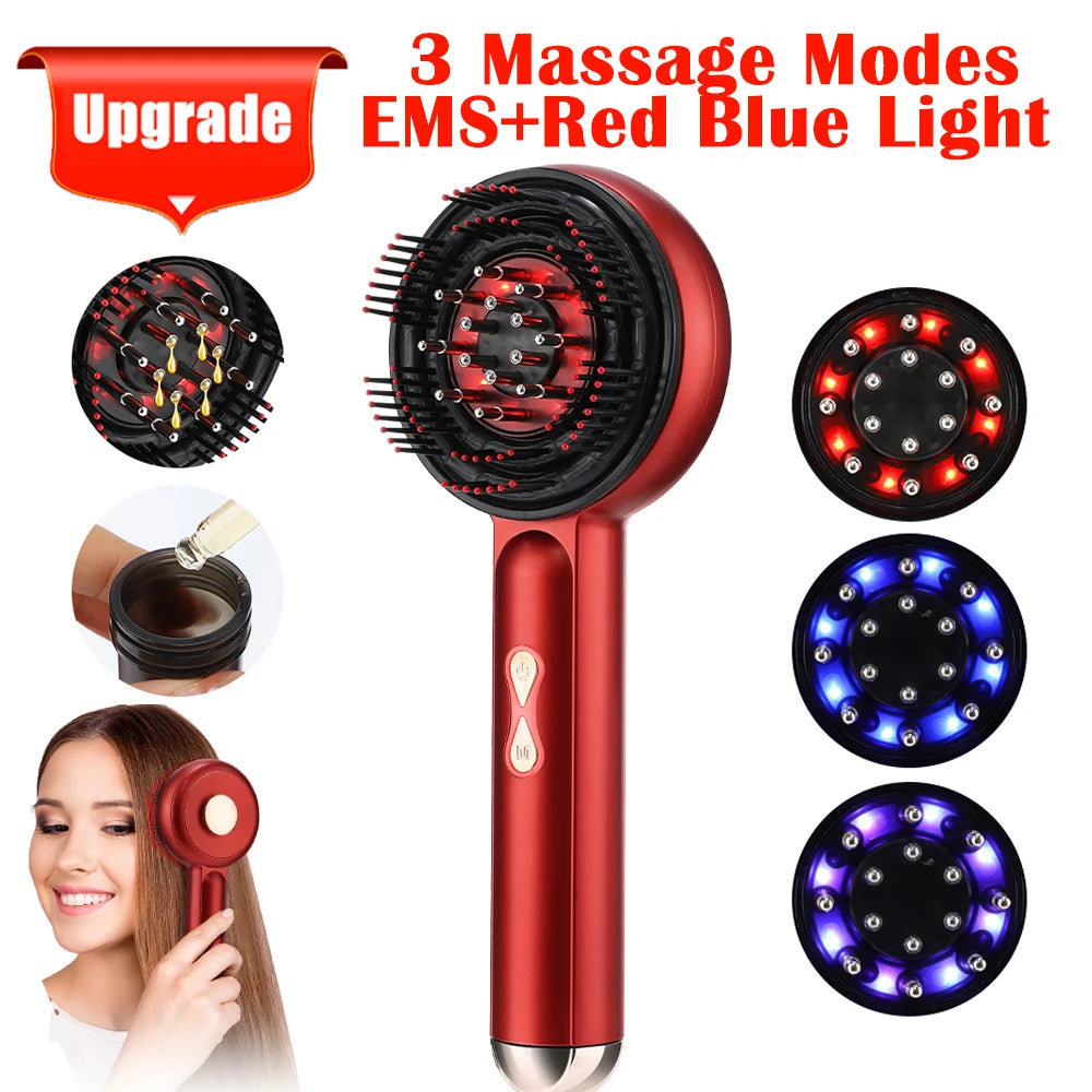 3-in-1 Red Light Therapy Hair Growth Comb | Scalp Massage & Oil Applicator