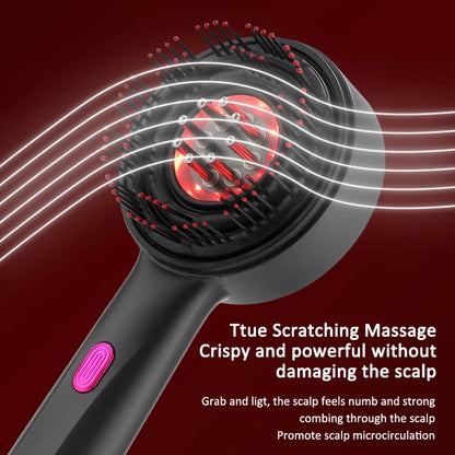 Red Light Scalp Massager with Serum Applicator, Electric Hair Comb with 3 Modes & 630nm LED, Rechargeable for Scalp Stimulation