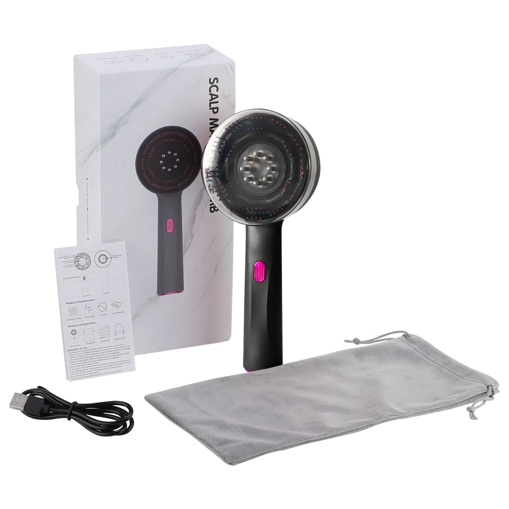 3-in-1 Red Light Therapy Hair Growth Comb | Scalp Massage & Oil Applicator